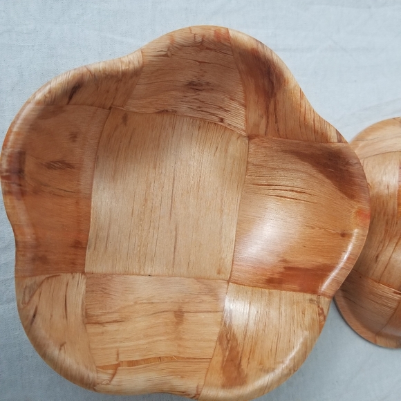 4 light wood vintage bowls - Picture 3 of 8